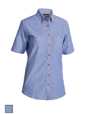 Bisley Ladies Short Sleeve Chambray Shirt B71407L