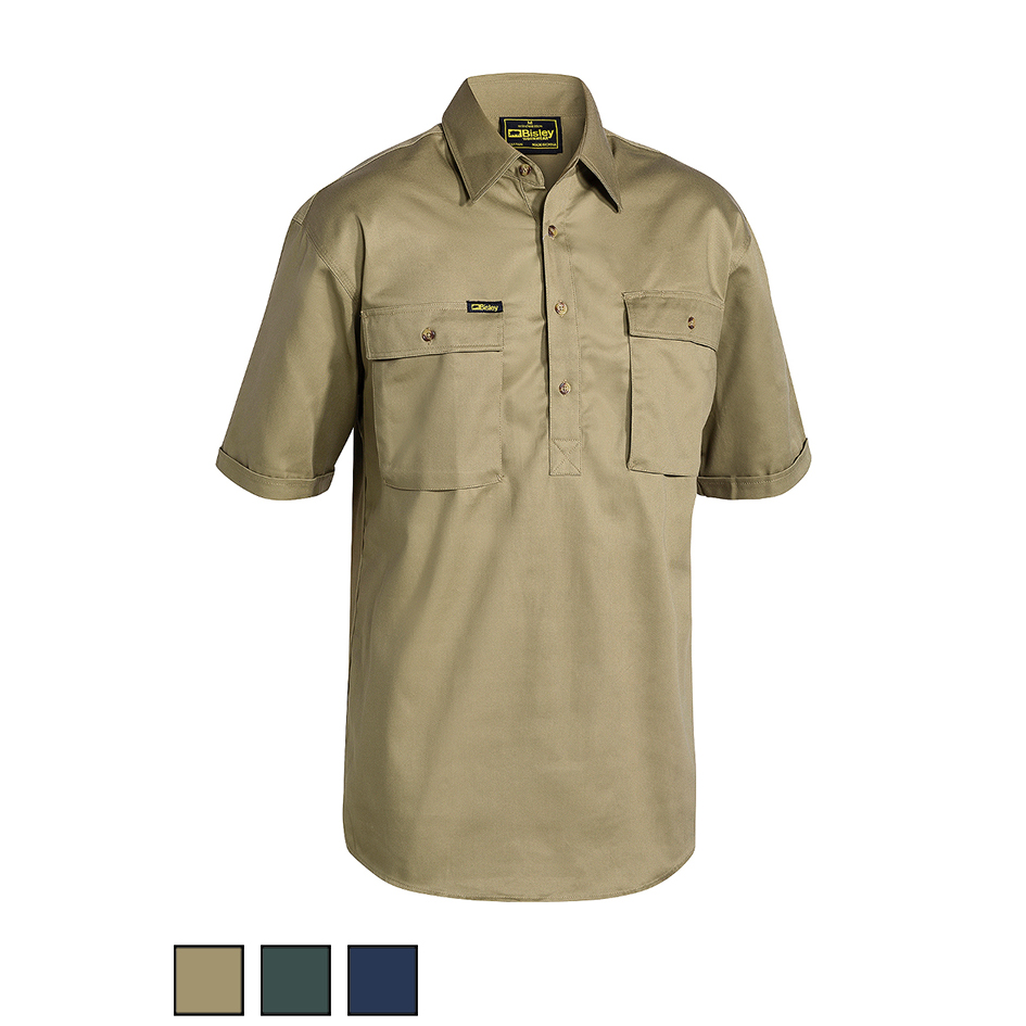 Bisley Close Front Short Sleeve Drill Shirt BSC1433