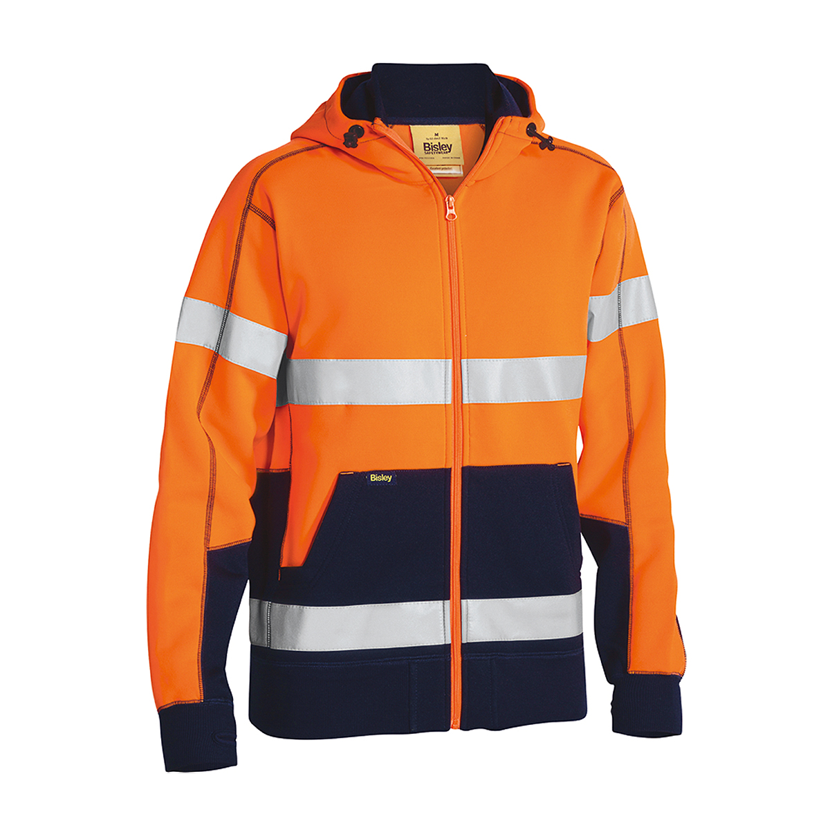 Bisley Zip Hivis Hoodie With Tape BK6819T