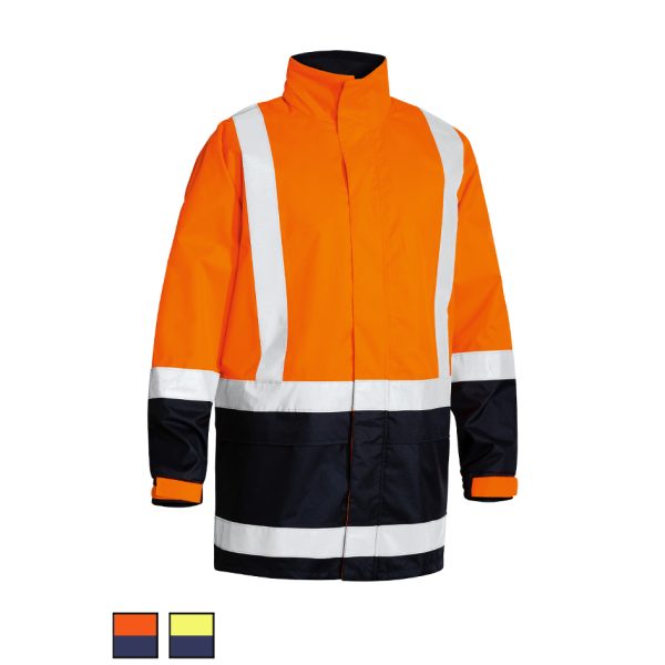 Bisley Hivis Rain Jacket With Tape BJ6966T