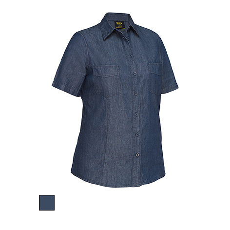 Bisley Ladies Short Sleeve Denim Shirt BL1602