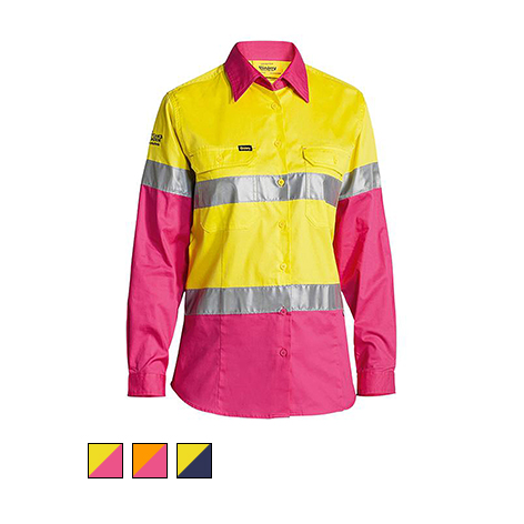 Bisley Ladies Lightweight Hivis Taped Shirt BL6696T