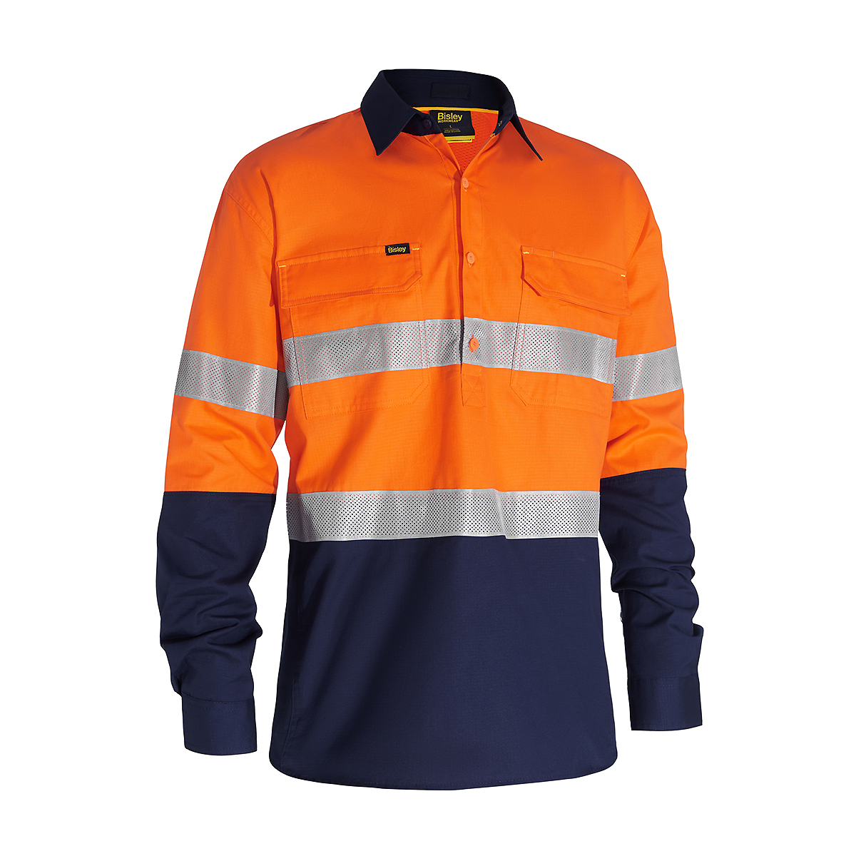 Bisley X-Airflow Closed Front Hivis Taped Shirt BSC6415T