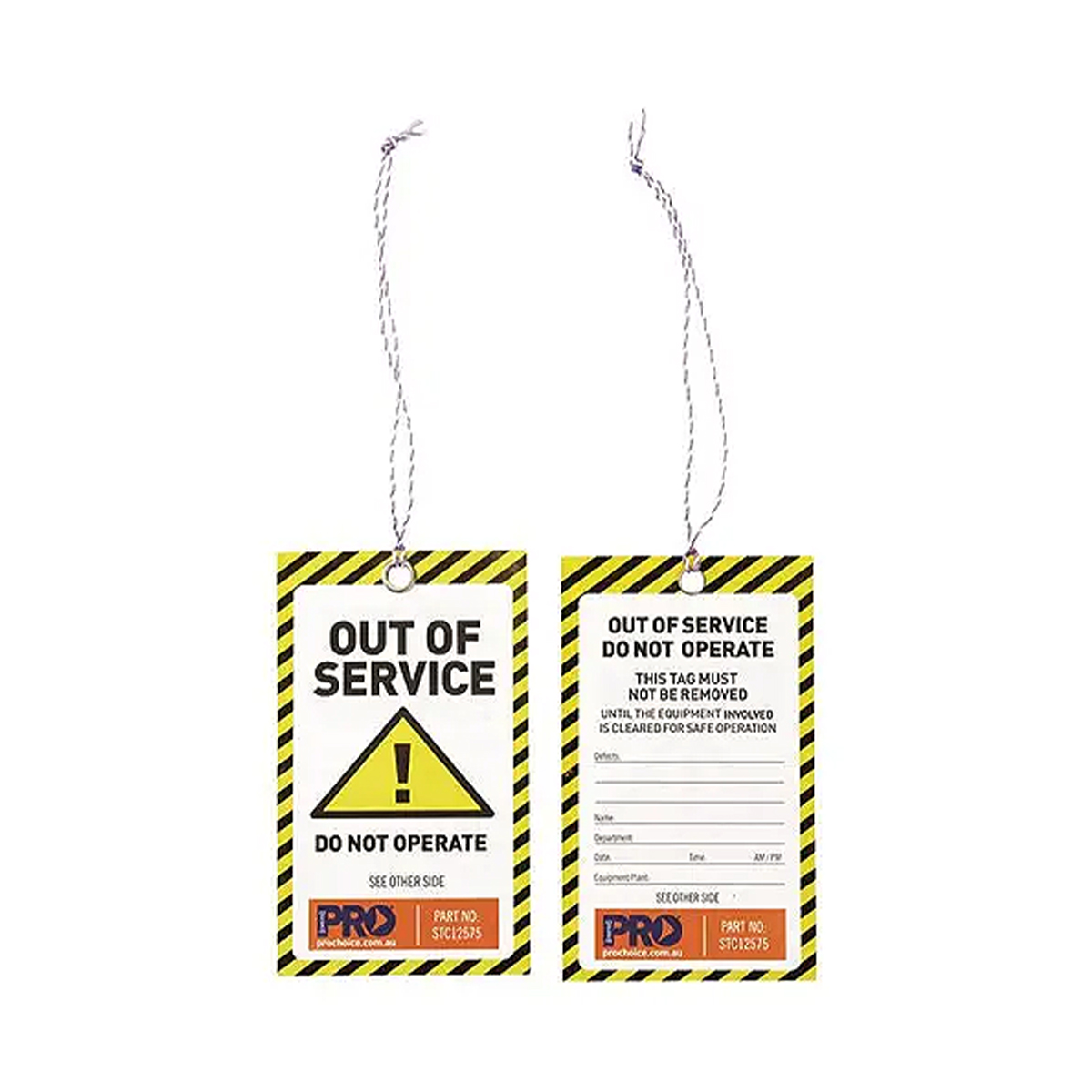 Pro Choice Caution Tags 100 Pack STC12575