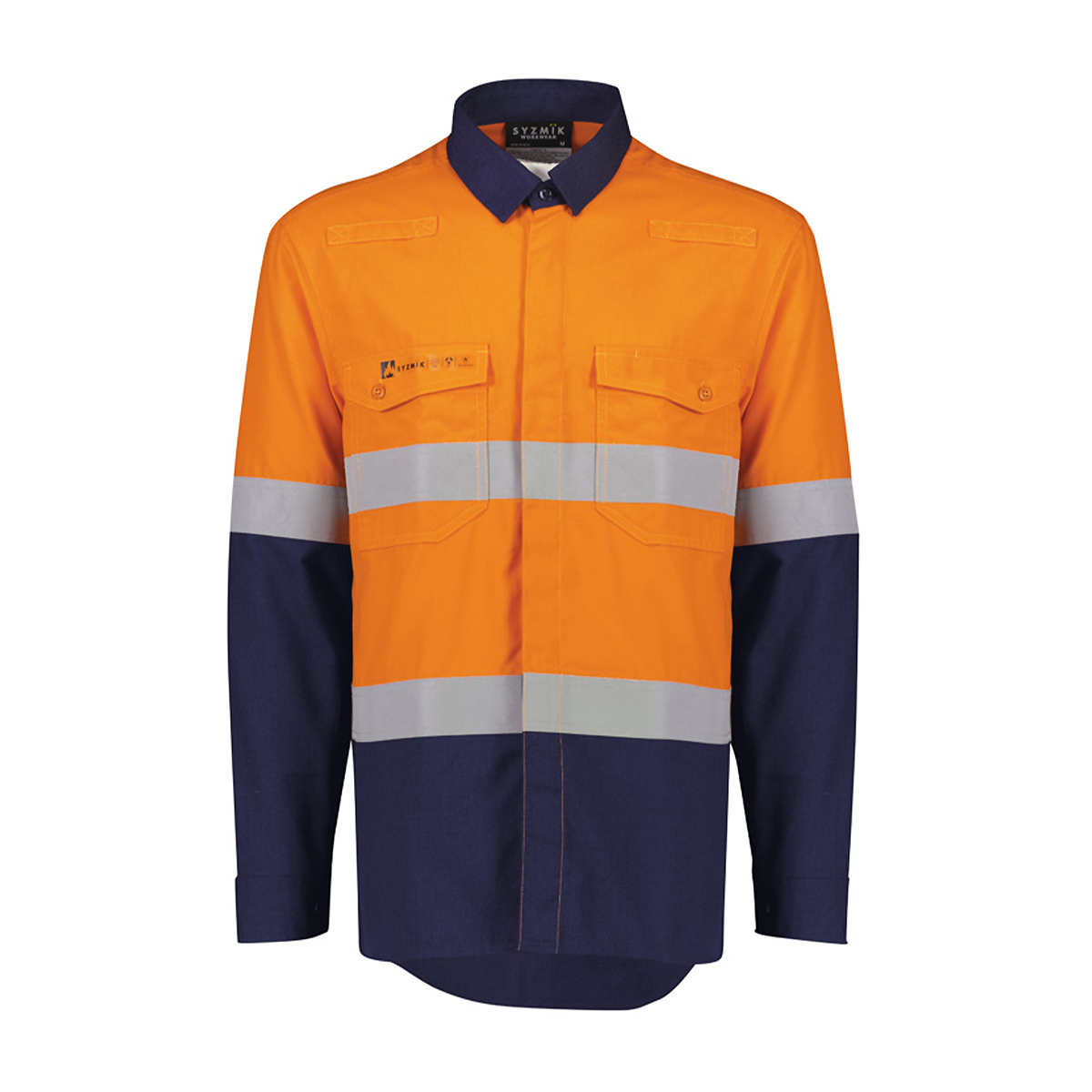 Syzmik Orange Flame Lightweight Ripstop Taped Shirt ZW180