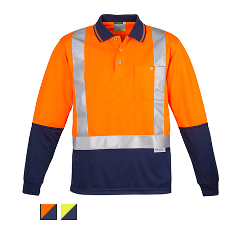 Syzmik Taped Shoulder Hivis Long Sleeve Polo ZH234