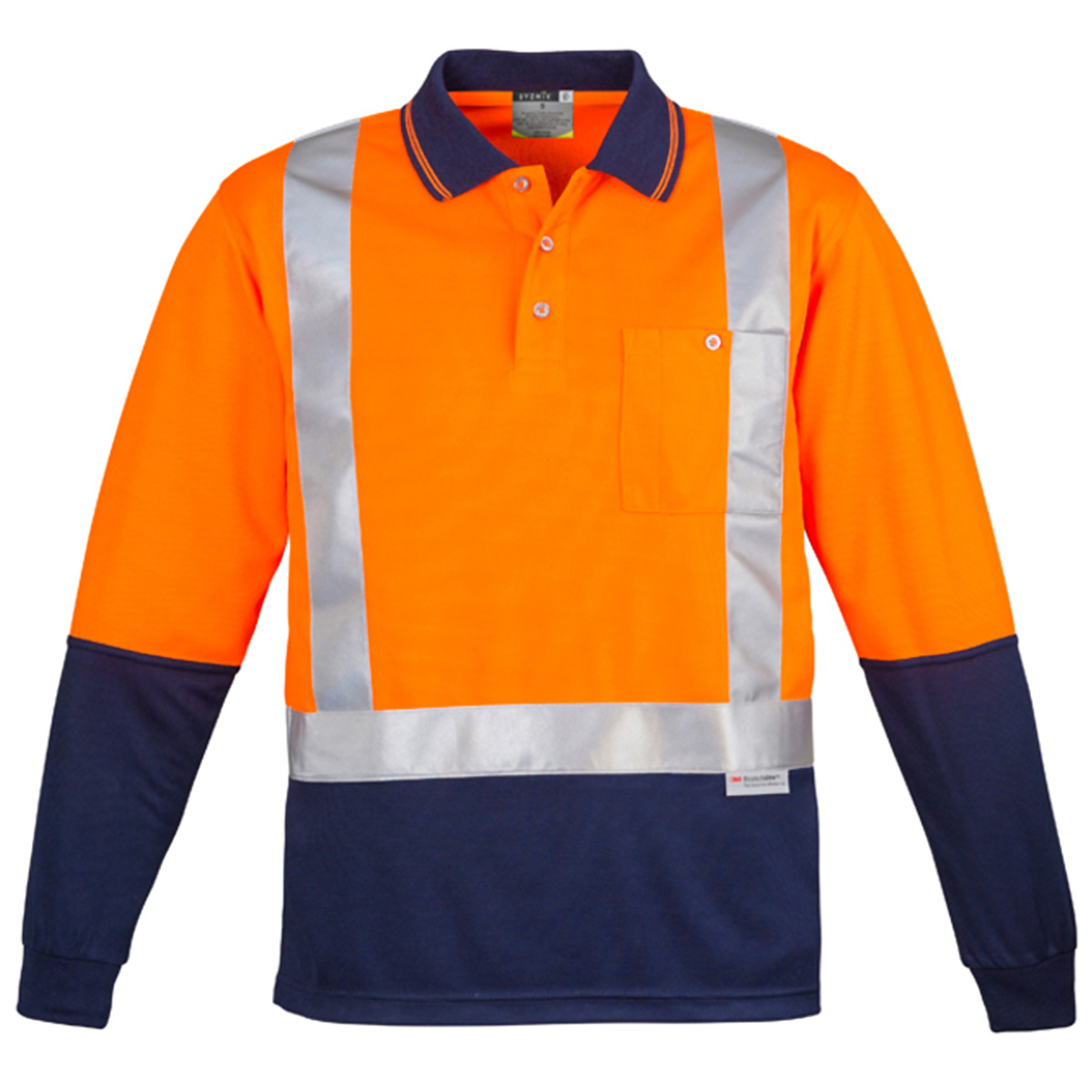 Syzmik Taped Shoulder Hivis Long Sleeve Polo ZH234