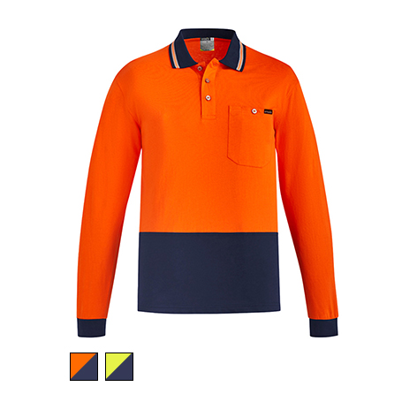 Syzmik Hivis Cotton Long Sleeve Polo ZH430