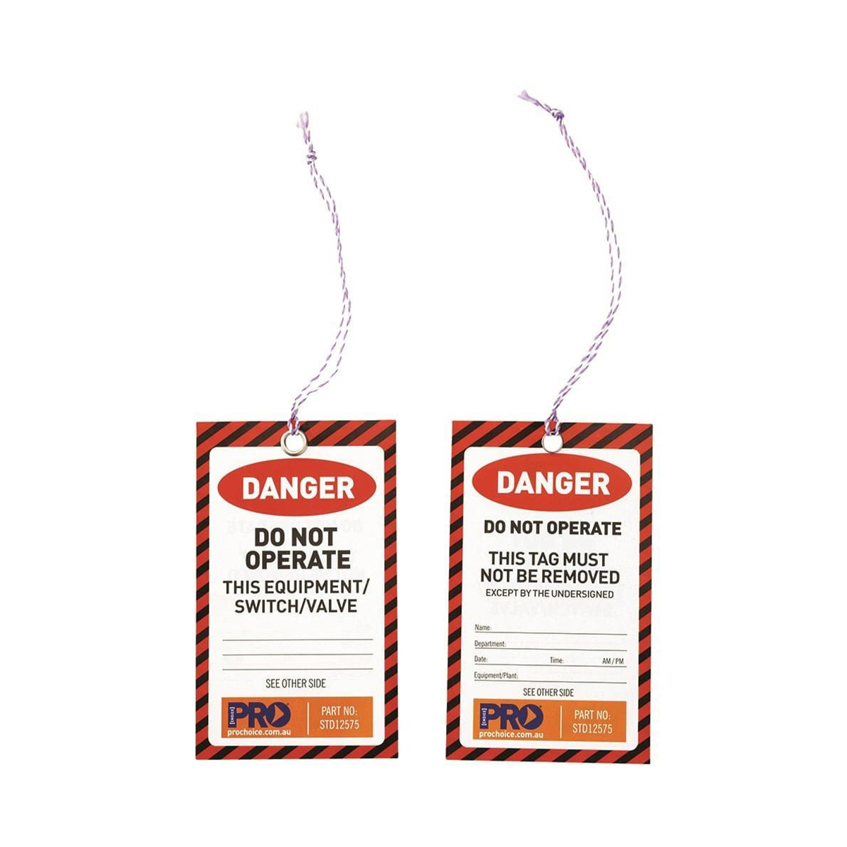 Pro Choice Danger Tags 100 Pack STD12575